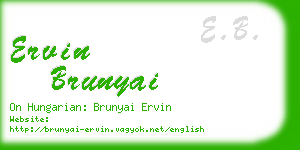 ervin brunyai business card